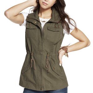 AMERICAN RAG CARGO UTILITY VEST OLIVE GREEN SZ S